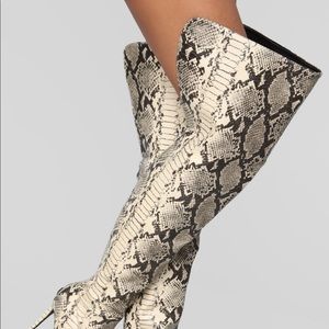 Over the knee peep toe boot